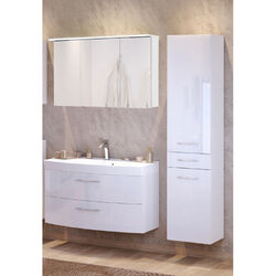 Badezimmermöbel Set Waschtisch LED Spiegelschrank Badmöbel Hochschrank Gäste WC