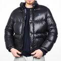 Polo Ralph Lauren glänzende Daunenjacke Vintage Schwarz Blauer Reiter