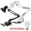 Retro Schreibtischlampe E27 LED Tischlampe Büroleuchte Gelenkarm Leselampe+ CLIP
