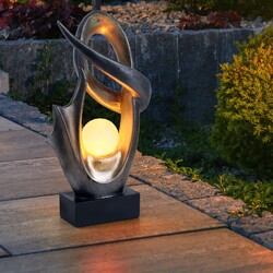 Solarleuchte Außenlampe Gartenlampe Feuereffekt bronze wetterfest LED H 45 cm