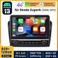 Carplay Android13 Autoradio GPS Navi WIFI 128GB Für Skoda Superb 2 3T 2008-2015