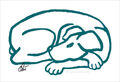 JACQUELINE DITT - Dog Petrol Original Druck Grafik signiert Bilder Hund Hunde
