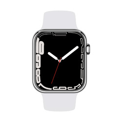 Apple Watch (Series 7) Edelstahl 45 mm GPS + Cellular - Silber, Milanaise: Si...
