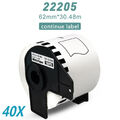 40x Etiketten kompatibel für Brother DK-22205 P-Touch QL500 QL570 QL800 QL1100
