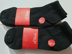 8 Paar "S.OLIVER" Socken / Quarter-Sneaker / schwarz  35-38, 39-42, 43-46, 47-49