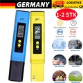 1-2 STK PH 0-14 Wert Tester Wasser Messgerät Digital Messer Aquarium Pool Prüfer