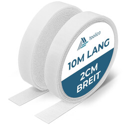 TOOLICO Klettband Selbstklebend Extra Stark - 10M X 20Mm - Wetterbeständig - Dop