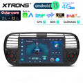 7" Autoradio Android 13 2G+32GB CarPlay GPS LTE 4G Navi DSP RDS 2K Für FIAT 500