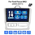 Carplay Autoradio Android 14 2+64G GPS RDS Cam Für Ford Focus 2 Exi AT 2004-2011