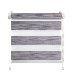 nach Maß Click Klemmfix Doppelrollo kieselgrau Maßanfertigung Duo ohne Bohren