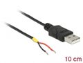 10cm Kabel USB 2.0 Typ-A Stecker > 2 x offene Kabelenden Strom Raspberry Pi