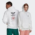 adidas Originals Unisex Trefoil Crew Hoodie Sweatshirt GK7163 Heart Logo Weiß