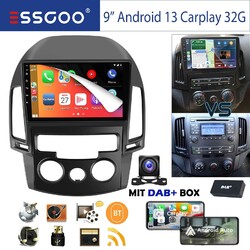 DAB+ 32G 9" Android 14 Autoradio Carplay GPS Navi +Kam Für Hyundai i30 2006-2011