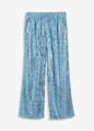 Damen Pailletten-Hose mit weitem Bein und Taschen Gr. 46 Hellblau Metallic Neu