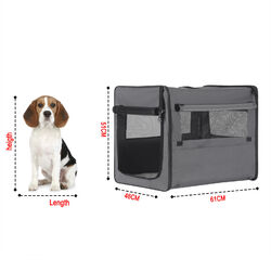 Hundebox S- XXXL Hundetransportbox Auto Transportbox faltbar Hundetasche Grau