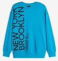 Sweatshirt Loose Fit Gr 56/58 XL Dunkeltürkis Schwarz Herren Baumwoll-Shirt Neu*