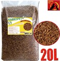 Ambiopet Mehlwürmer getrocknet 20 L Nager Vögel Reptilien Fisch Igel Koifutter