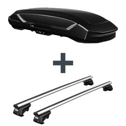 Dachbox Thule Motion 3 + Dachträger Thule SmartRack XT für Volvo XC90 II Typ 256