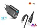 GaN Schnellladegerät, 65W, USB Typ-C Ladegerät, PD 3.0 Schnellladung