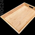 53 x 33 cm Voll-Holz Bambus Serviertablett Tablett Betttablett Frühstückstablett