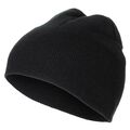 BEANIE Rollmütze kurz Wintermütze Mütze fein Strickmütze Herren Damen schwarz