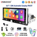 6.9" Android 14 4+64GB DAB+ Carplay Autoradio 1 DIN GPS NAVI RDS USB BT KAM+ MIK