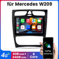 CarPlay 9"Android Autoradio GPS Navi DAB+ 4+64GB Für Mercedes Benz CLK W209 W203