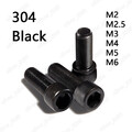 Schwarz 304 Edelstahl Zylinderschrauben mit Innensechskant M2 M3 M4 M5 M6