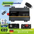 2500W 5000 Watt Reiner Sinus Wechselrichter Spannungswandler DC 12V AC 230V USB