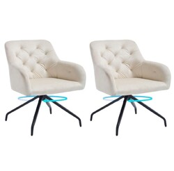 2er Set Drehbare Esszimmerstühle aus Samt – Modern, 360°, 5 Farben