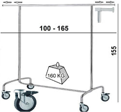Kleiderständer stabil Rollgarderobe Kleiderstange Gardeobe Kleiderwagen 2015.100