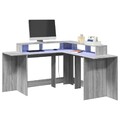 LED Schreibtisch Eckschreibtisch Computertisch Bürotisch PC Tisch L-Form vidaXL