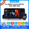 10,25 Zoll Autoradio Android 14 Octa Core GPS Navi für BMW E90 E91 E92 4+64G SWC