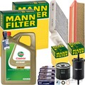 MANN INSPEKTIONSPAKET+4L CASTROL 5W-40 ÖL passend für RENAULT CLIO 3 DACIA 1.2