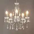 Lucande Kronleuchter Deckenlampe Deckenleuchte Solveig mit Kristallen 5-fl ch334