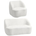HOMCOM Sofa Loungesessel mit geschwungenem Design Polstersofa mit Viles-Optik