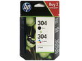 2 Original HP 304 Druckerpatronen Schwarz Farbe für DeskJet 2633 2634 3750 3760