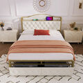 Polsterbett mit USB Typ C Ladefunktion und Schubladen Doppelbett 140 x 200cm