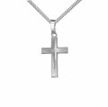 Anhängerkreuz 925 Sterling-Silber mit Diamantschliff Kreuz in Kreuz teilmattiert