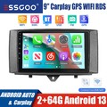 64G CarPlay Für Smart Fortwo 451 2011-2015 Android 13 Autoradio GPS Nav RDS WiFi