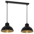 Pendelleuchte Küche Metall Schwarz Gold 2-flammig Loft Hängelampe Esszimmer