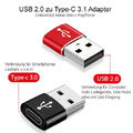 USB-A auf USB-C Adapter Stecker Laptop Smartphone Konverter Buchse Laden Daten