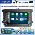 DAB+ Für VW Golf 5 6 Passat B6 Tiguan 7'' Carplay Autoradio Android 13 GPS Navi