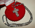Luxus KREUZ Anhänger+74 cm SILBERNE VarioKette+Swarovski*ElementE*GESCHENK