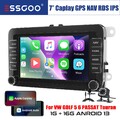 7 Zoll Android 13 Carplay Autoradio GPS Kam MIK Für VW GOLF 5 Passat Touran Polo