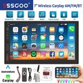 2 DIN Autoradio 7" Wireless Apple Carplay Android Auto AM FM RDS Bluetooth USB C