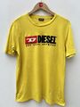 Diesel T-Shirt gelb Schreibweise Logo bestickt nicht cool mehr Größe S PTP 20"