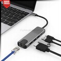 5 in 1 USB Typ C Hub Adapter mit 4K HDMI USB 3.0 Lan RJ45 PD Anschlüsse DE