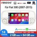 DAB+ 2+64G Carplay Android 14 Autoradio Für Fiat 500 2007-2015 GPS Navi WIFI KAM