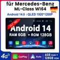 13.1" CarPlay Für Mercedes ML/GL Klasse W164 X164 Android 14 Autoradio 6GB+128GB